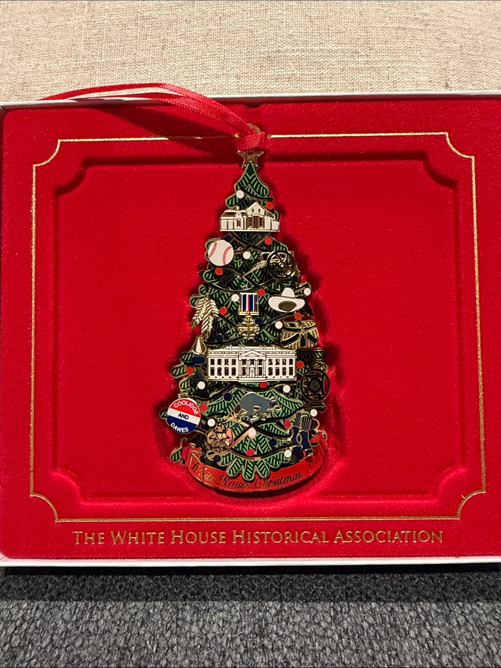 White House Historical Association Green Tree Ornament - 2015